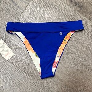 Maaji Blue and Floral Bikini Bottom
